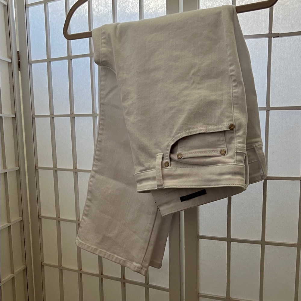 Stylish White Crop Flare Jeans